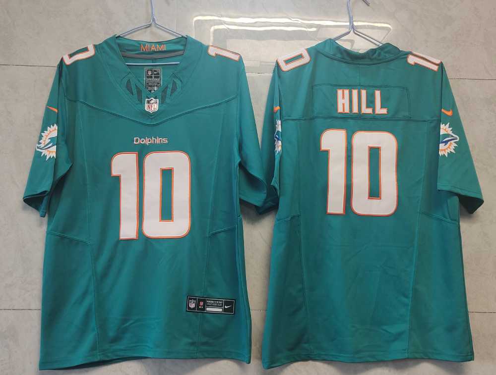 Mens Miami Dolphins #10 Tyreek Hill Green 2023 FUSE Vapor Limited Throwback Stitched Jersey